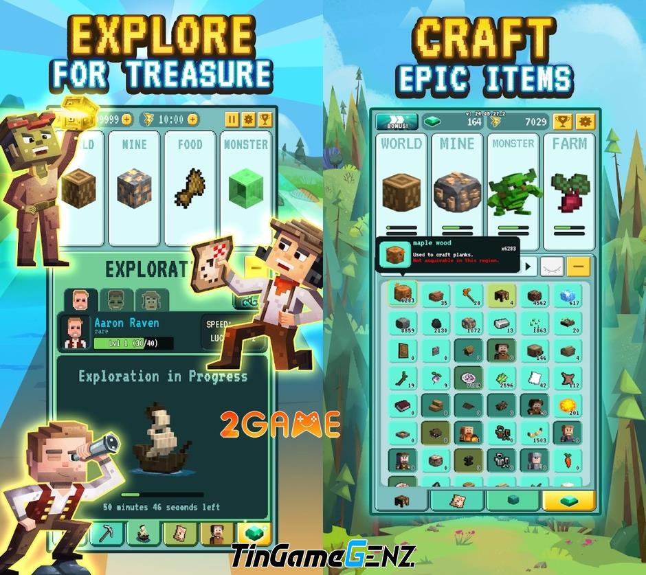 Minecraft phiên bản Grind Craft 2 – Game nhập vai xây dựng lười biếng