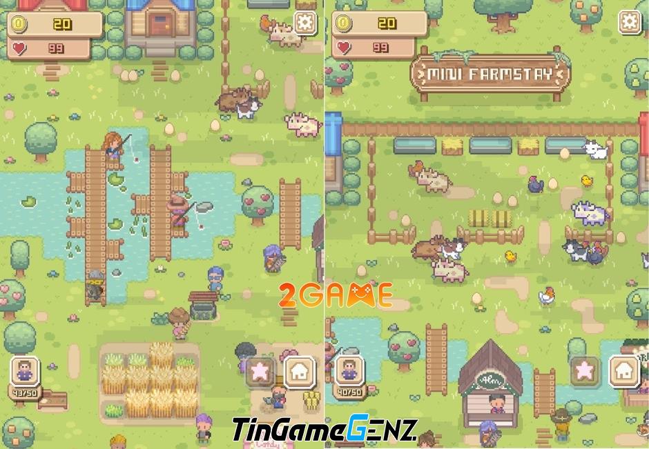 Mini Farmstay: Game nông trại thư giãn với đồ họa Pixel