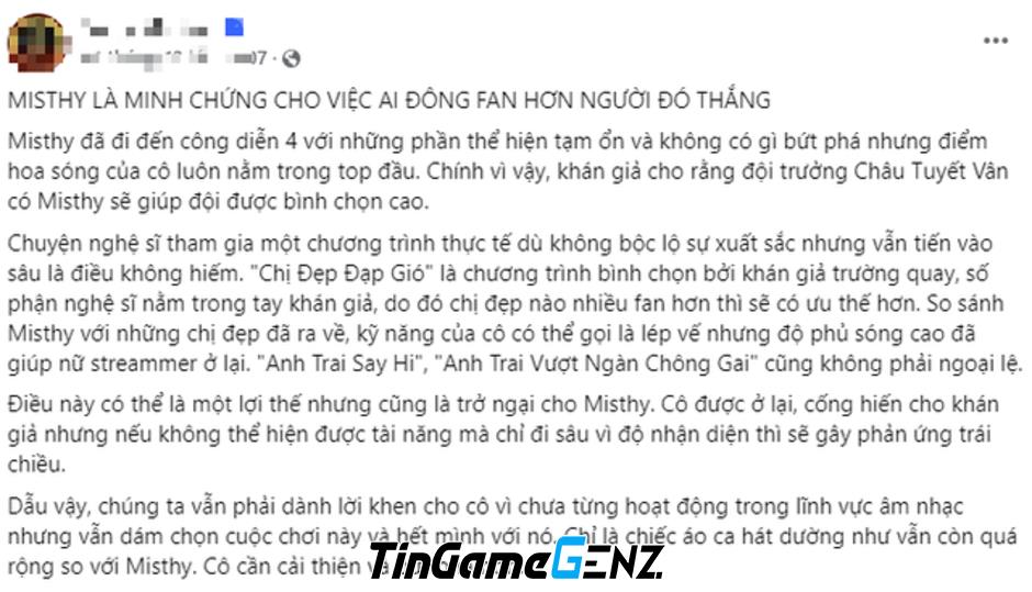 MisThy Gây Chấn Động: Tranh Cãi Nảy Lửa Khiến Nhiều Bình Luận Phẫn Nộ Trong Cộng Đồng Game