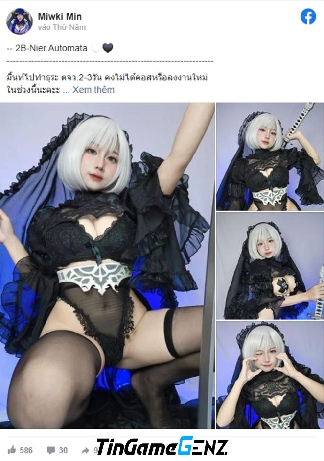 Miwki Min lột xác thành công trong cosplay 2B phiên bản Nier: Automata.