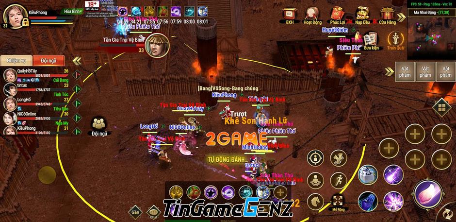 MMORPG 3D Thần Long Mobile gặp kẹt kèm theo lượng người chơi ồ ạt