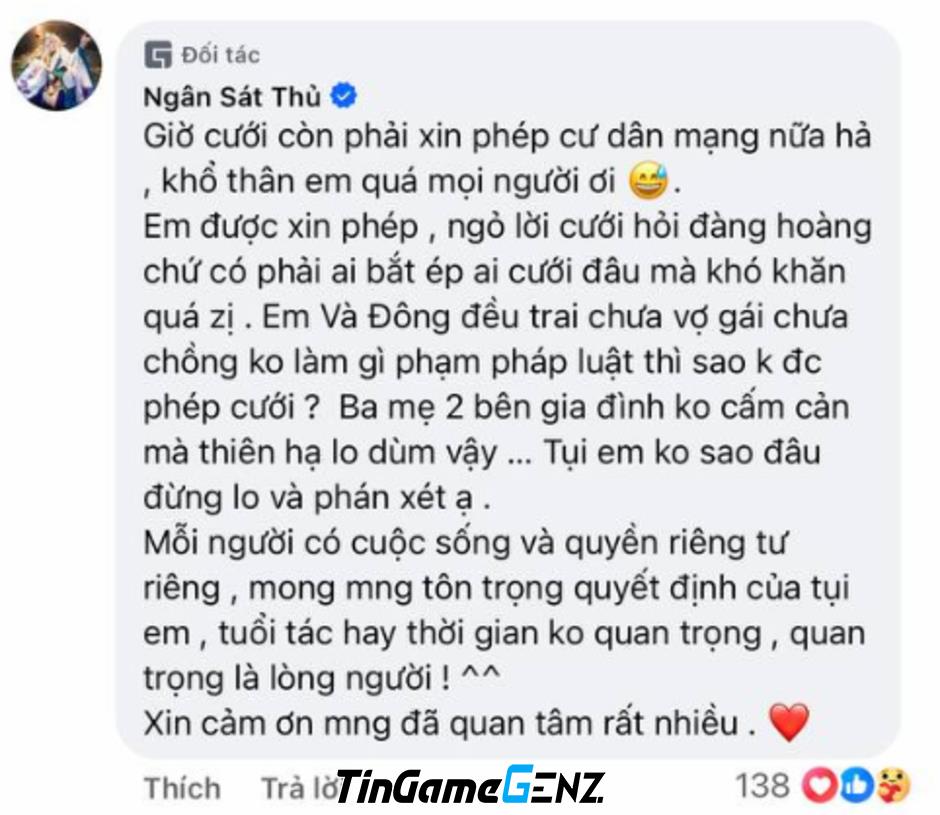 Ngân Sát Thủ Gây Sốt Mạng Xã Hội Trước Ngày Cử Hành Lễ Cưới: Phản Ứng Đầy Cảm Xúc!