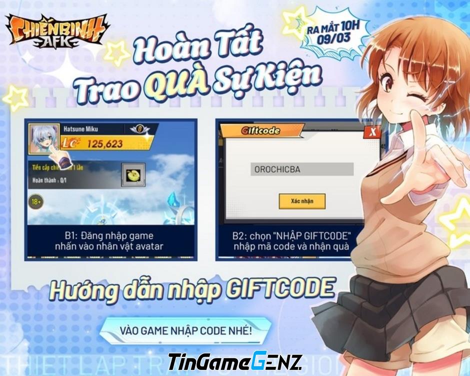 Nhận 100 gift code Chiến Binh AFK độc quyền tại Mọt Game