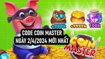 Nhận code và Spin Coin Master miễn phí mới nhất vào ngày 2/4/2024