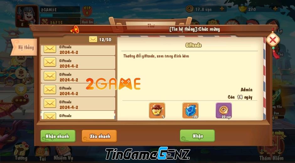 Nhận quà tặng nhanh tay với Giftcode mới nhất của game 3Q Tí Nị