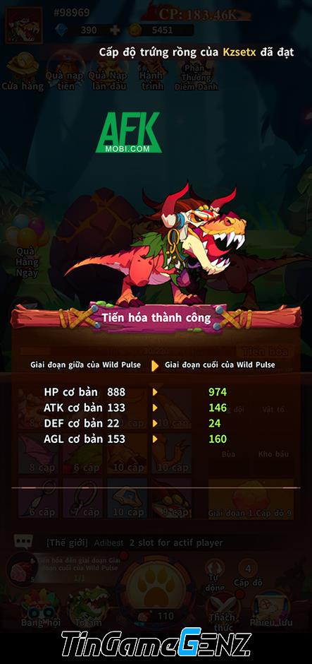 Phát triển chú khủng long trong Red Dragon Legend – Hunger Chest