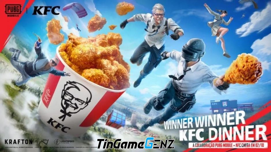 PUBG Mobile mới kết hợp với thương hiệu KFC có tính năng mới.