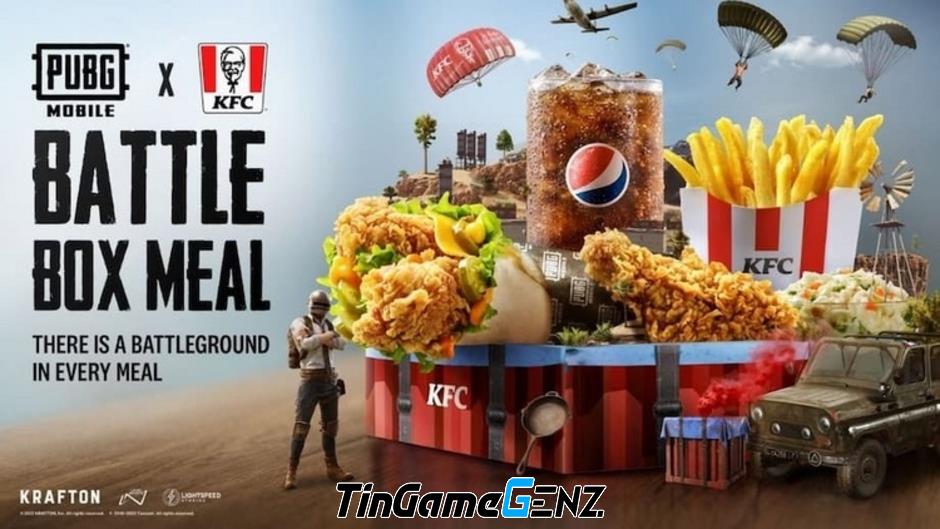 PUBG Mobile mới kết hợp với thương hiệu KFC có tính năng mới.