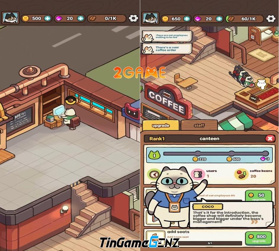 Quán Cafe Poo Purrfect – Game mô phỏng quản lý với nguyên liệu pha chế độc đáo.