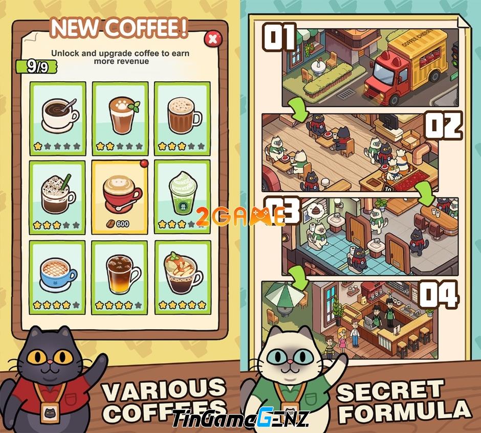 Quán Cafe Poo Purrfect – Game mô phỏng quản lý với nguyên liệu pha chế độc đáo.