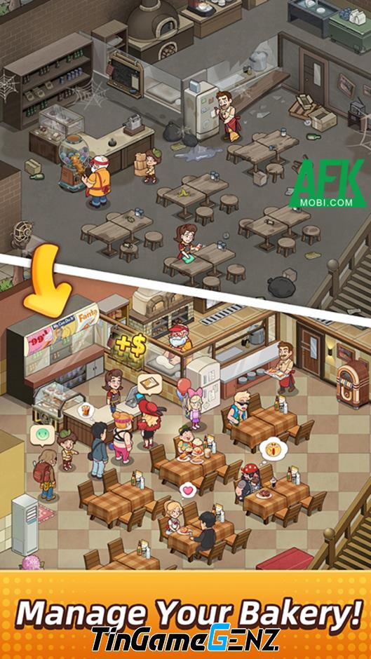 Quản lý tiệm bánh gia đình trong game My Bakery Story