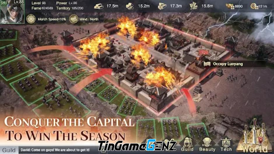 Ra mắt chính thức Throne of Three Kingdoms trên Android và IOS