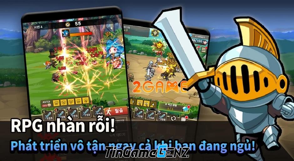 Rush Knights Idle RPG: Game nhập vai với nhân vật pixel siêu xịn