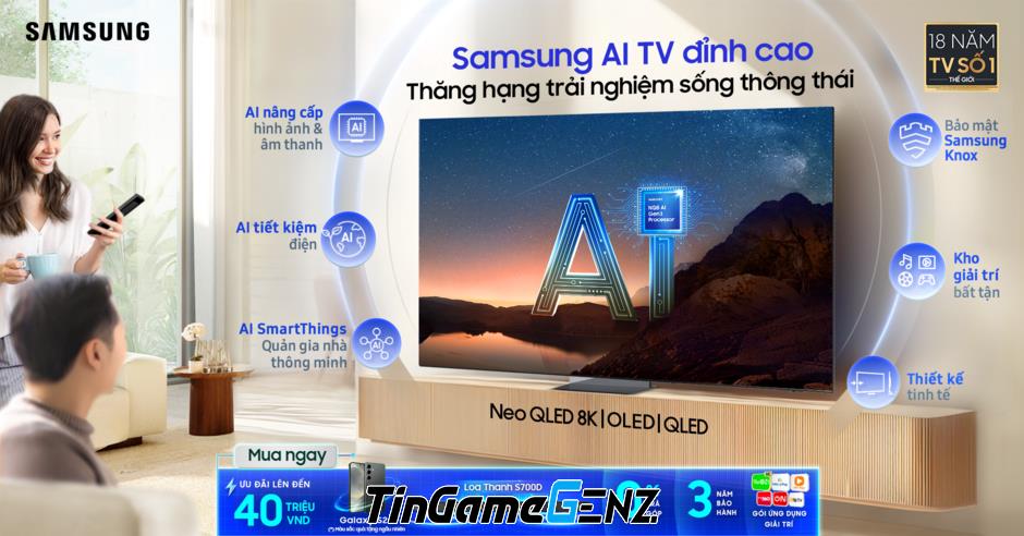 Samsung AI TV: Dẫn đầu công nghệ, nâng cao trải nghiệm sống thông minh cho người dùng.