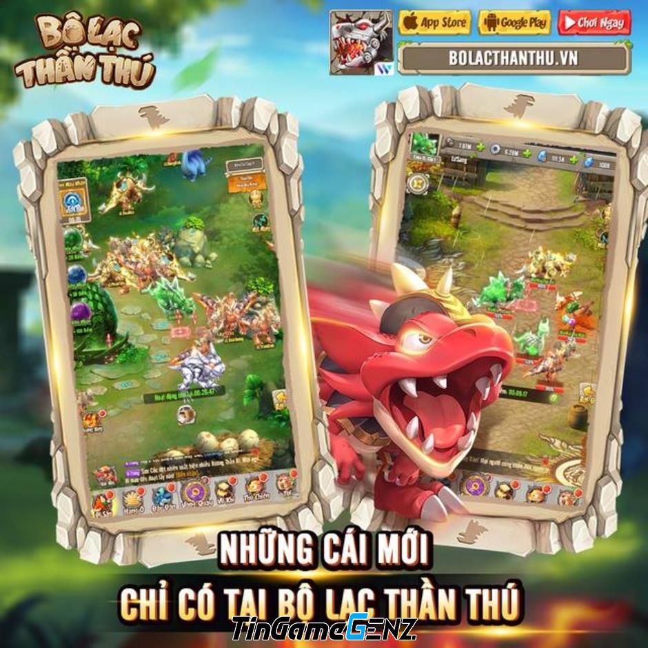 Săn bắt Khủng Long thoả thích trong game Bộ Lạc Thần Thú Mobile.