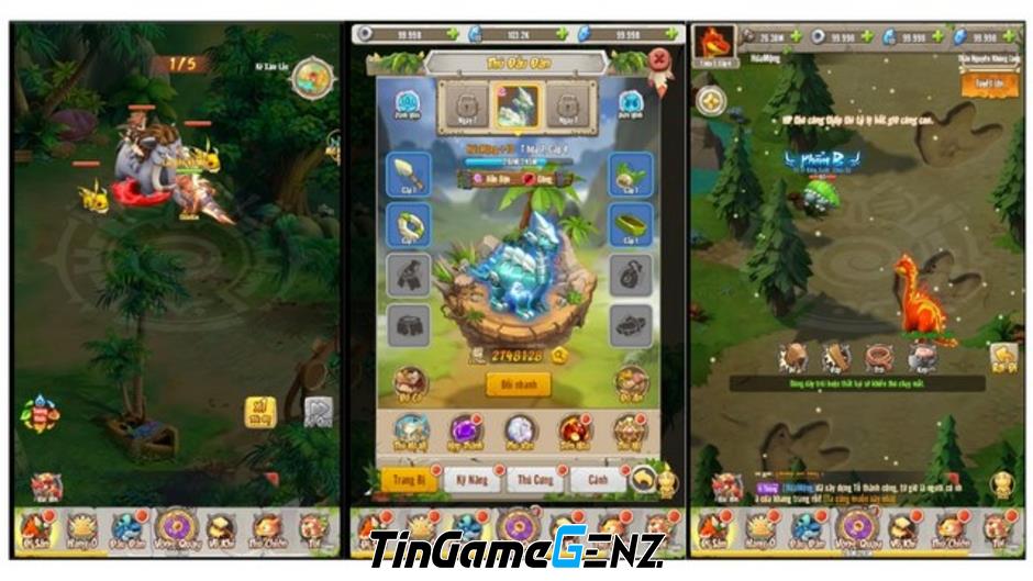 Săn bắt Khủng Long thoả thích trong game Bộ Lạc Thần Thú Mobile.