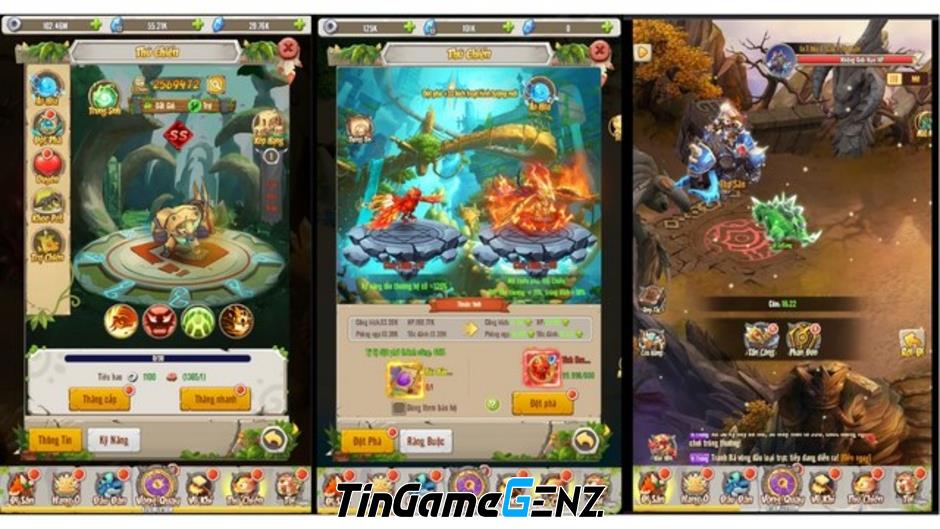 Săn bắt Khủng Long thoả thích trong game Bộ Lạc Thần Thú Mobile.