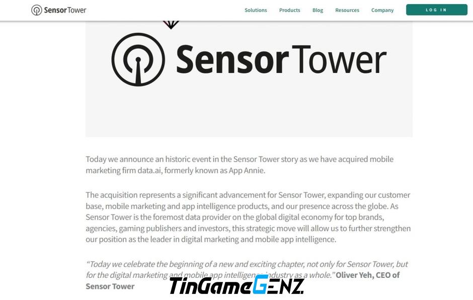 Sensor Tower mua Data.ai