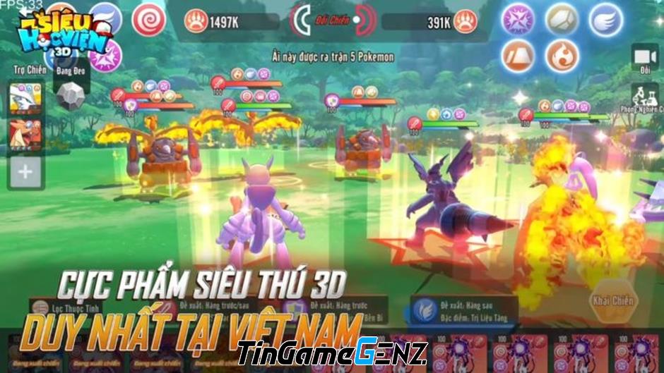 Siêu Học Viện 3D Pokémon - Game đấu tướng sắp ra mắt tại Việt Nam