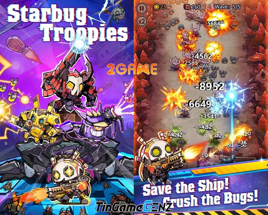 "Starbug Troopies: Tham gia chiến đấu chống lại bầy bọ không gian với đội quân mạnh mẽ của bạn!"