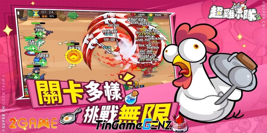 Super Chicken Team: Trò chơi hành động roguelike vui nhộn về đội quân gà siêu anh hùng.