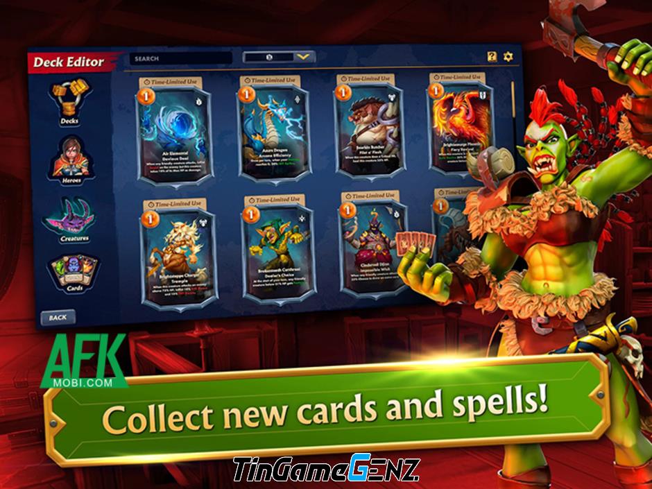 Tạo bộ bài và tham gia thi đấu trong Legends Reborn: Age of Chance.