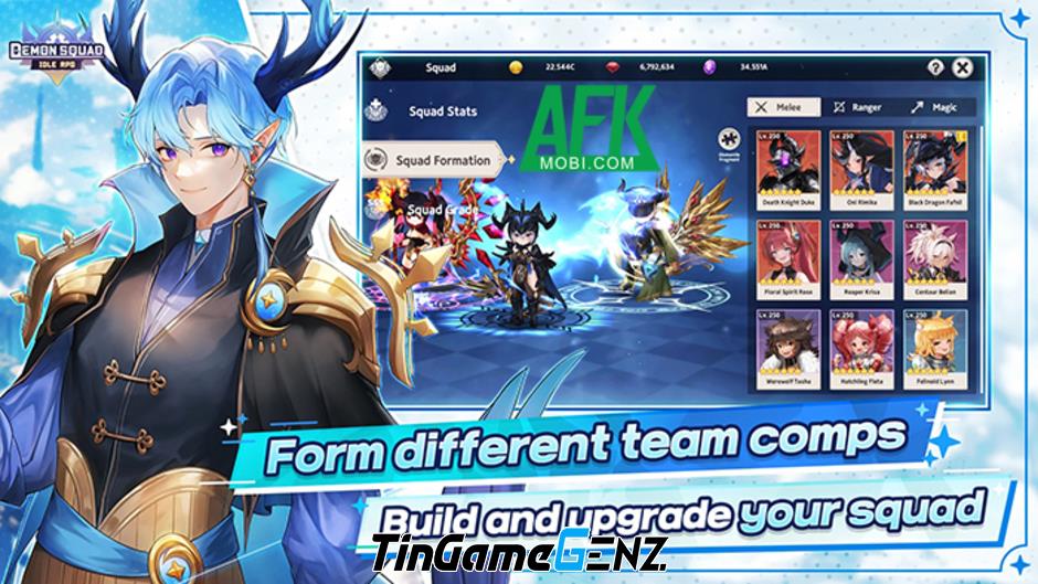 Tập hợp đội chiến binh quỷ trong trò chơi Demon Squad: Idle RPG