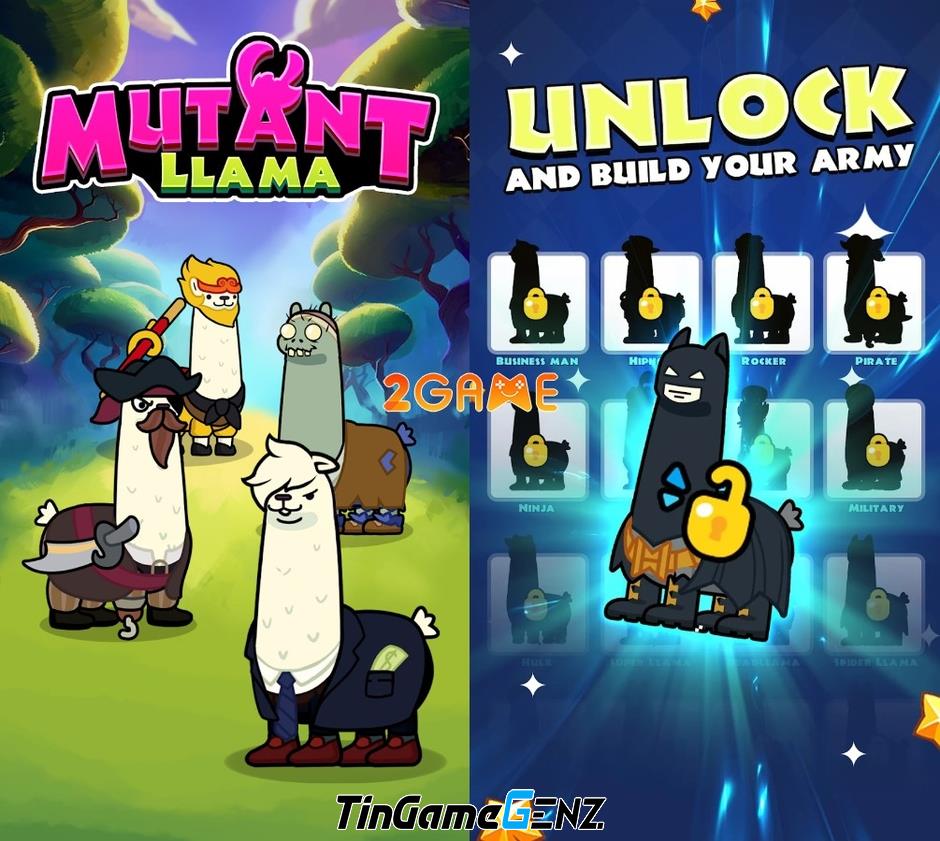 Tấu hài cùng Mutant Llama: Game nuôi lạc đà không bướu IDLE