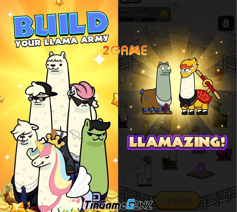 Tấu hài cùng Mutant Llama: Game nuôi lạc đà không bướu IDLE