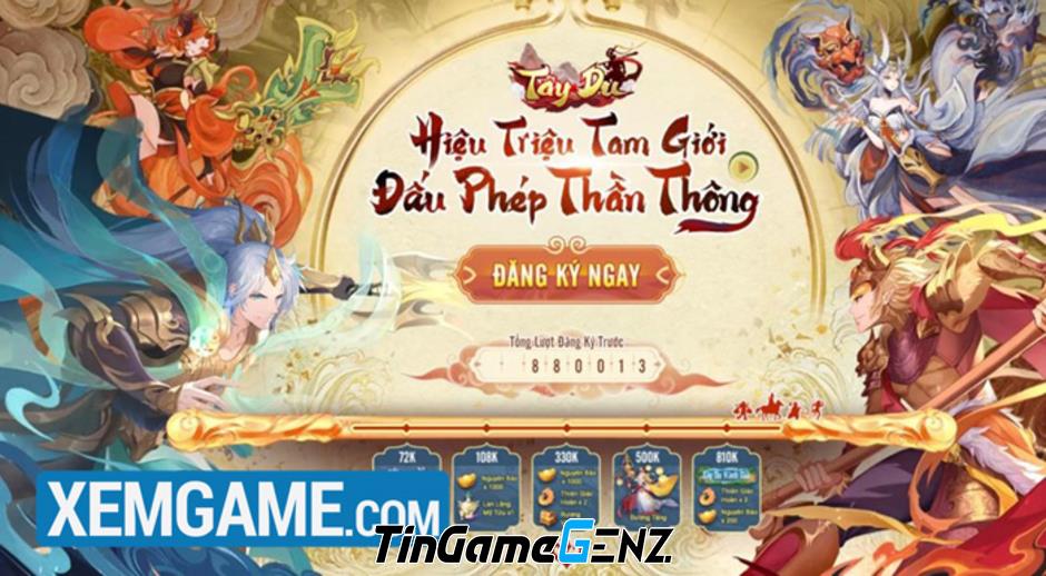 Tây Du VNG - Đại Náo Tam Giới: Đăng ký sớm nhận quà hấp dẫn!