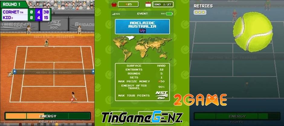 Tennis Retro Slam: Xây dựng sự nghiệp quần vợt của bạn