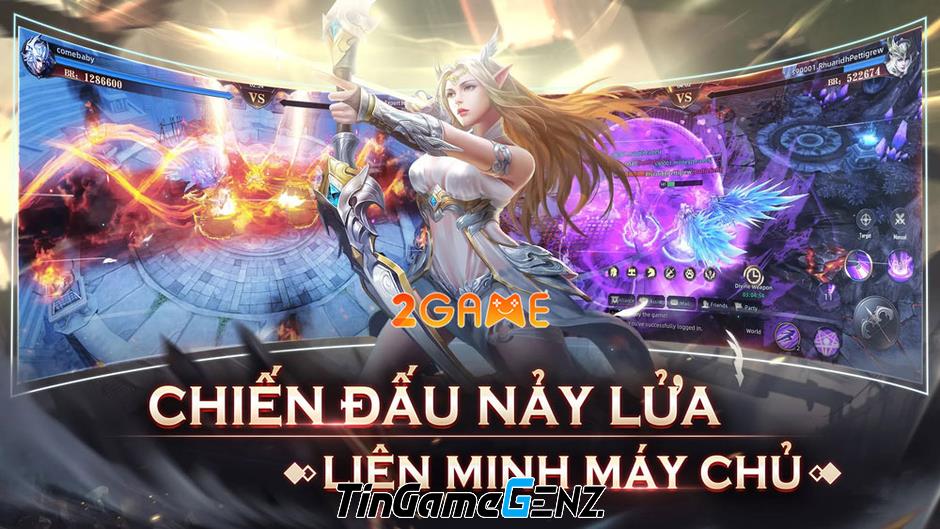 Tham gia chiến đấu căng thẳng trong game MMORPG Liên Minh Thiên Sứ Gamota.