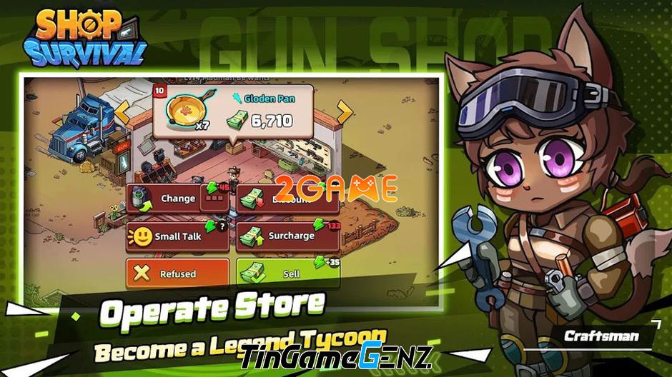 Thử tài lái buôn vũ khí chống zombies trong game mô phỏng Shop Survival