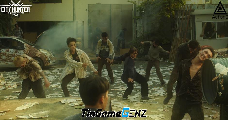 Tiến Hoàng và Mlee đối đầu zombie võ trong City Hunter: Thợ Săn Thành Phố