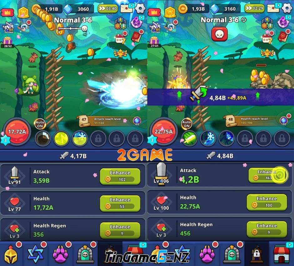 Tiêu diệt quái vật trong Monsters Clash: Idle RPG Games