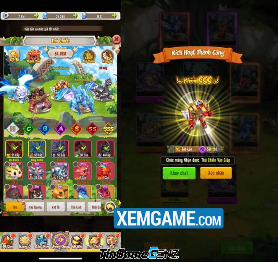 Tìm hiểu sức mạnh 4 Pet SSS mới trong game Bộ Lạc Thần Thú Mobile