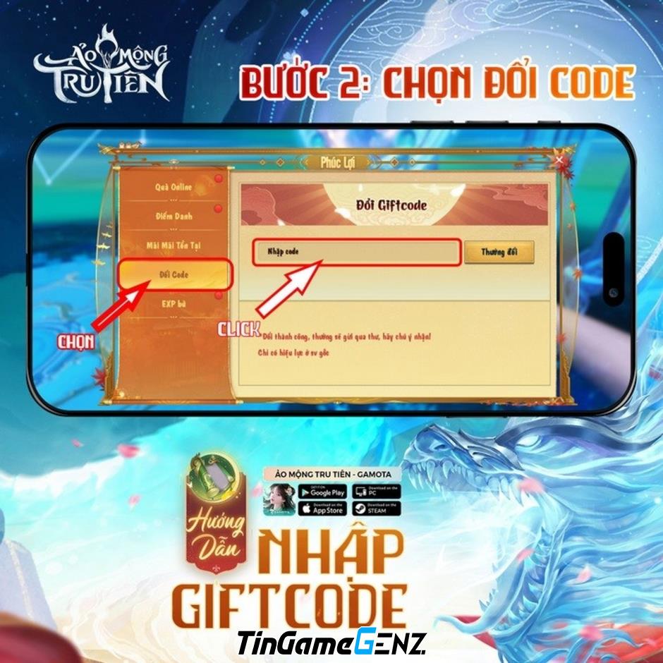 Tổng hợp gift code Ảo Mộng Tru Tiên và cách nhập code