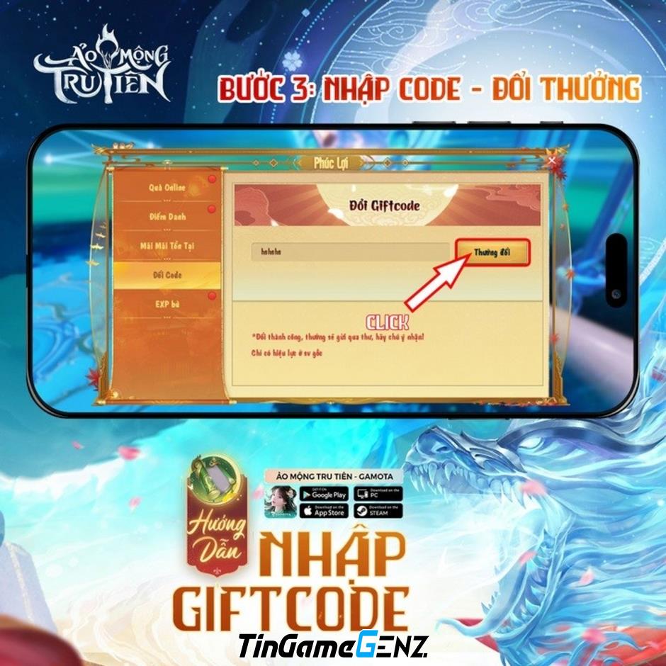 Tổng hợp gift code Ảo Mộng Tru Tiên và cách nhập code