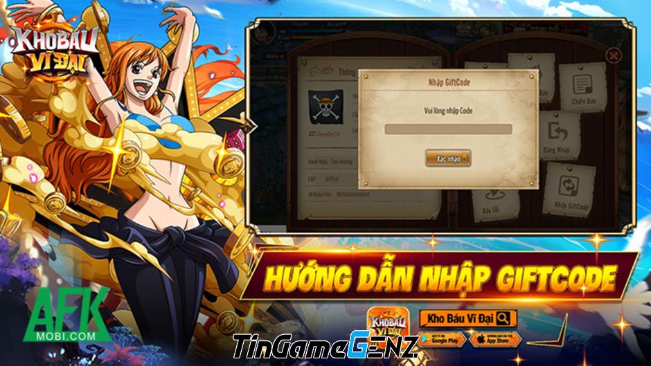 Tổng hợp gift code game OP 3D: Kho Báu Vĩ Đại tháng này