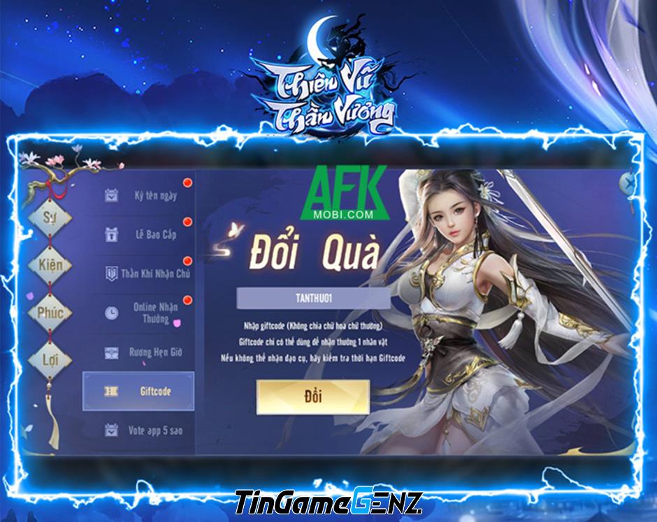 Tổng hợp gift code mới nhất tháng cho game Thiên Vũ Thần Vương VGP