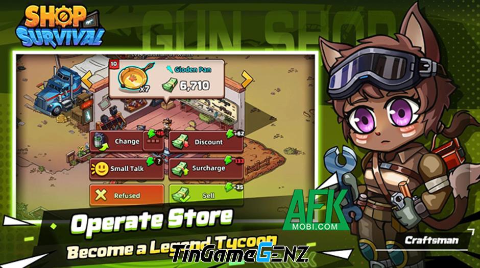 Trải nghiệm kinh doanh vũ khí hấp dẫn trong game Shop Survival - Weapon Master