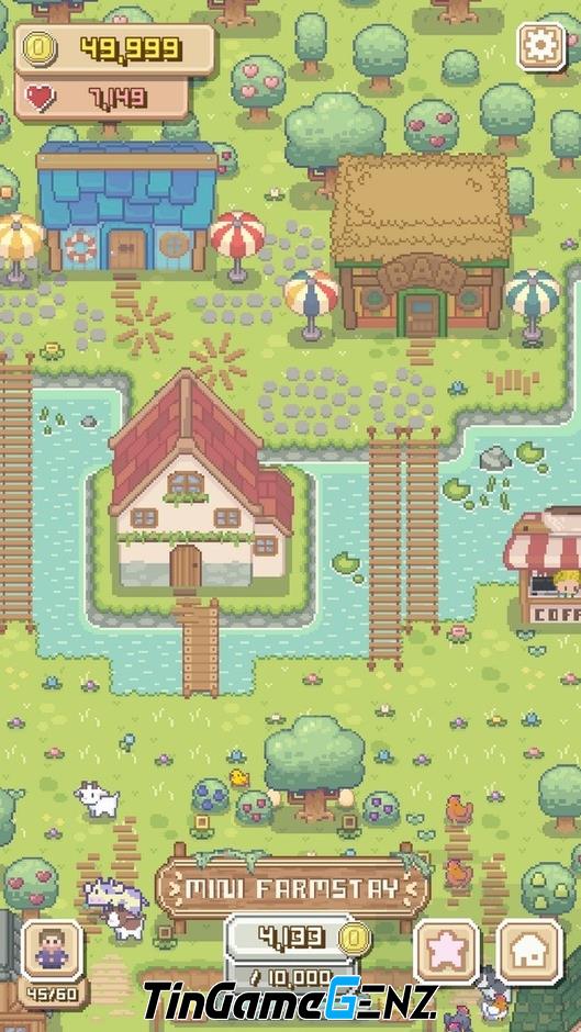 Trải nghiệm Mini Farmstay: Chơi game nông trại pixel đẹp trên điện thoại di động