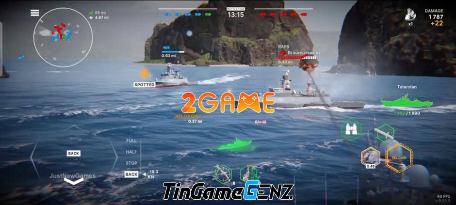 Trải nghiệm thú vị với trận thủy chiến trong Warships Mobile 2