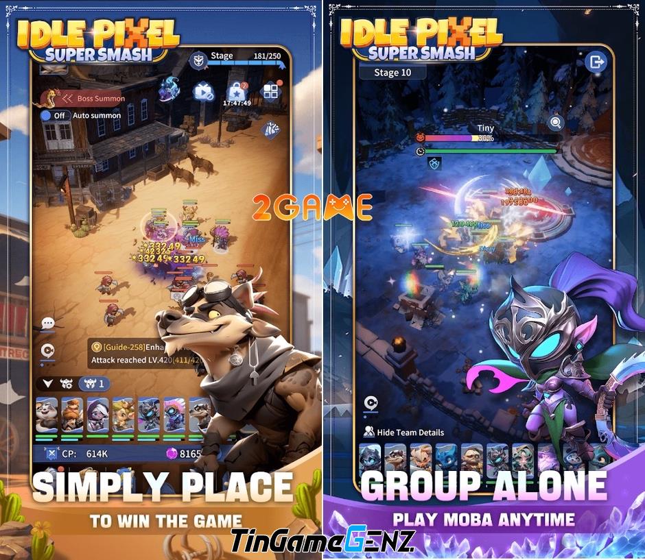 Triệu hồi anh hùng trong Idle Pixel Super Smash để đánh bại Hắc Ám