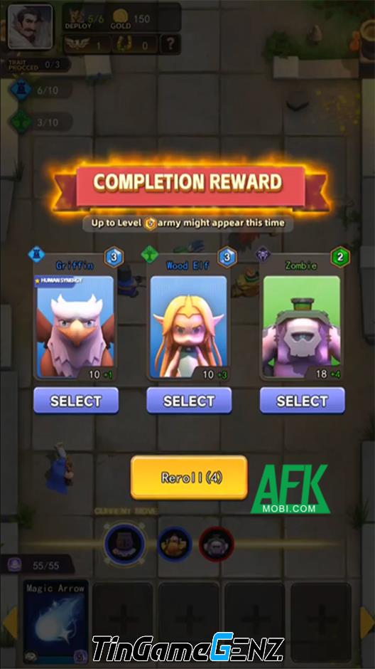 Trò chơi Auto Move Hero: Chiến thuật cờ tự động theo phong cách roguelike.