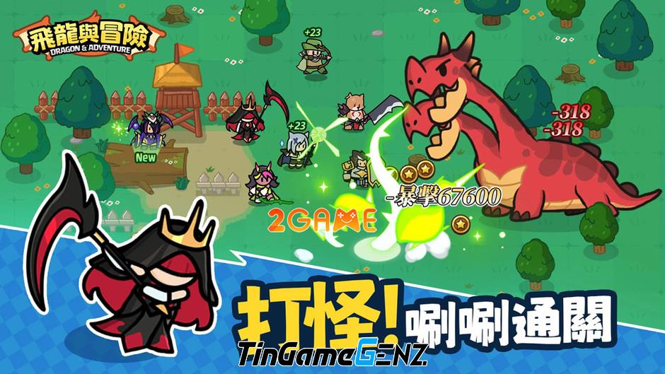 Trở thành hiệp sĩ diệt rồng trong game Dragon & Adventure với đồ họa dễ thương