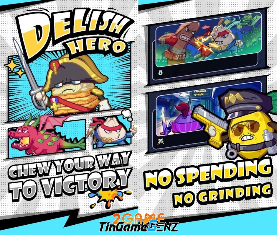 Trở thành siêu anh hùng thực phẩm trong game Delish Hero