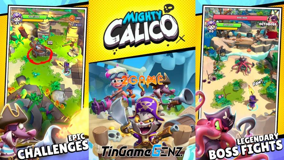 Truy tìm kho báu cùng chú mèo cướp biển trong game nhập vai Mighty Calico