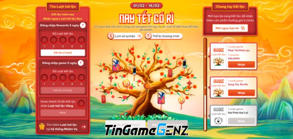 VNGGames Rewards khai trương năm Giáp Thìn, game thủ hưởng ứng và nhận quà may mắn.