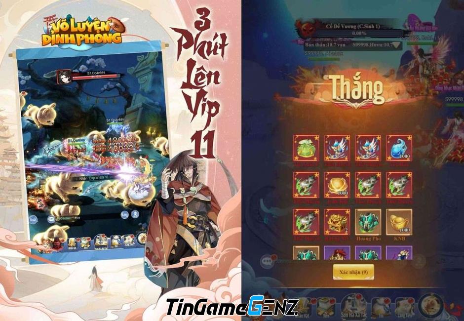 Võ Luyện Đỉnh Phong - Game nhập vai VIP 10 khi tạo tài khoản